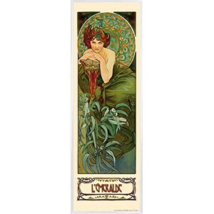 1art1 Alphonse Mucha Affiche Reproduction et Cadre (Plastique) Les Pierres Précieuses, L'Émeraude 1900 (91 x 30cm) - Publicité 1art1 Alphonse Mucha Affiche Reproduction et Cadre (Plastique) Les Pierres Précieuses, L'Émeraude 1900 (91 x 30cm) - Publicité