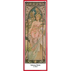 1art1 Alphonse Mucha Affiche Reproduction et Cadre (Plastique) Les Heures du Jour, Éveil du Matin, 1899 (91 x 30cm) - Publicité 1art1 Alphonse Mucha Affiche Reproduction et Cadre (Plastique) Les Heures du Jour, Éveil du Matin, 1899 (91 x 30cm) - Publicité