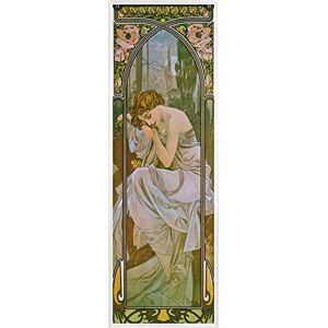 1art1 Alphonse Mucha Affiche Reproduction et Cadre (Plastique) Les Heures du Jour, Repos De La Nuit, 1899 (91 x 30cm) - Publicité 1art1 Alphonse Mucha Affiche Reproduction et Cadre (Plastique) Les Heures du Jour, Repos De La Nuit, 1899 (91 x 30cm) - Publicité