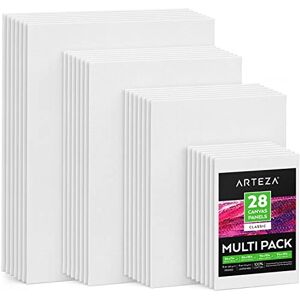 ARTEZA Lot de 28 Panneaux de Peinture sur Toile, 5 x 7, 8 x 10, 9 x 12, 11 x 14, 100% Coton avec Noyau en Carton recyclé, pour Acrylique, Huile, Autres Supports d’Art secs ou humides - Publicité ARTEZA Lot de 28 Panneaux de Peinture sur Toile, 5 x 7, 8 x 10, 9 x 12, 11 x 14, 100% Coton avec Noyau en Carton recyclé, pour Acrylique, Huile, Autres Supports d’Art secs ou humides - Publicité