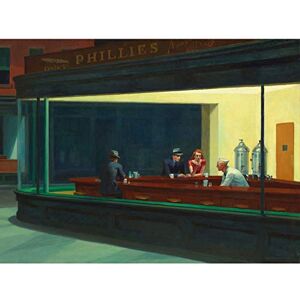 ART Edward Hopper Nighthawks Iconic Painting Grande Affiche Murale Imprimée Papier Épais 18X24" LFPDG3640 - Publicité ART Edward Hopper Nighthawks Iconic Painting Grande Affiche Murale Imprimée Papier Épais 18X24" LFPDG3640 - Publicité
