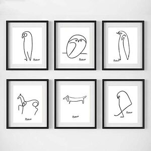 YJQDC Nordique Minimaliste Picasso Animaux Imprime Ligne Dessin Toile Art Peinture Scandinave Affiche Mur Art Photo Décor À La Maison 30x40 cm x 6 Pas de Cadre - Publicité YJQDC Nordique Minimaliste Picasso Animaux Imprime Ligne Dessin Toile Art Peinture Scandinave Affiche Mur Art Photo Décor À La Maison 30x40 cm x 6 Pas de Cadre - Publicité