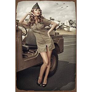 BCTS Affiche Murale en métal Style Vintage avec Pin Up Girl Ww2 20,3 x 30,5 cm - Publicité BCTS Affiche Murale en métal Style Vintage avec Pin Up Girl Ww2 20,3 x 30,5 cm - Publicité