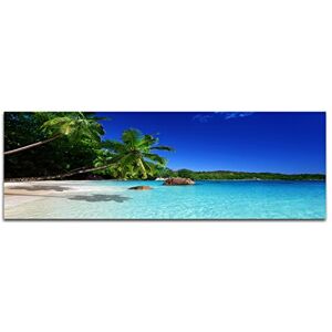 ART Image sur Toile et panoramique Châssis 150 x 50 cm Seychelles mer Plage et Palmiers - Publicité ART Image sur Toile et panoramique Châssis 150 x 50 cm Seychelles mer Plage et Palmiers - Publicité