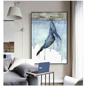 ZMFBHFBH Animaux marins nordique moderne Simple Style baleine voilier affiche toile mur décoration de la maison affiche combinée 60x80 cm (23,6 x 31,5 pouces) sans cadre - Publicité ZMFBHFBH Animaux marins nordique moderne Simple Style baleine voilier affiche toile mur décoration de la maison affiche combinée 60x80 cm (23,6 x 31,5 pouces) sans cadre - Publicité