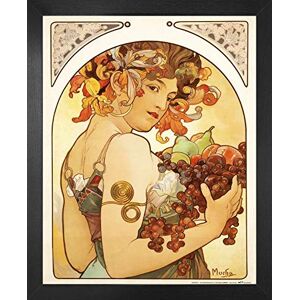 1art1 Alphonse Mucha Affiche Reproduction et Cadre (MDF) Fruits, 1897 (50 x 40cm) - Publicité 1art1 Alphonse Mucha Affiche Reproduction et Cadre (MDF) Fruits, 1897 (50 x 40cm) - Publicité
