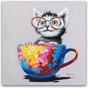 OLGKJ Mignon Animal Toile Impression Photo Lunettes Chat Peinture à l'huile Pop Art Affiches sur Le Mur Salon décor Moderne Affiche et Impression - Publicité OLGKJ Mignon Animal Toile Impression Photo Lunettes Chat Peinture à l'huile Pop Art Affiches sur Le Mur Salon décor Moderne Affiche et Impression - Publicité