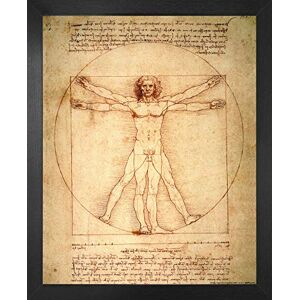 1art1 Leonardo Da Vinci Affiche Reproduction et Cadre (MDF) Homme De Vitruve, vers 1490 (50 x 40cm) - Publicité 1art1 Leonardo Da Vinci Affiche Reproduction et Cadre (MDF) Homme De Vitruve, vers 1490 (50 x 40cm) - Publicité