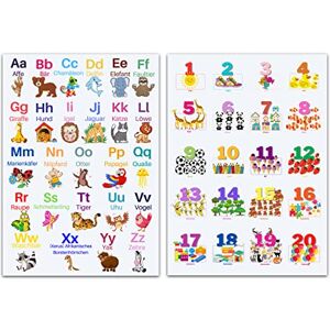 CLEAN SPORTS ® Poster éducatif en lettres de l'alphabet et chiffres,Format A2,Avec deux grands posters de 42.0 cmx59.4 cm pour chambre d'enfant,Poster pour enfants animaux - Publicité CLEAN SPORTS ® Poster éducatif en lettres de l'alphabet et chiffres,Format A2,Avec deux grands posters de 42.0 cmx59.4 cm pour chambre d'enfant,Poster pour enfants animaux - Publicité