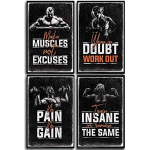 Throwback Traits Lot de 4 affiches de motivation pour salle de sport à domicile, affiches d'entraînement pour salle de sport à domicile, affiches de motivation, affiches de fitness, décoration de salle d'entraînement, - Publicité Throwback Traits Lot de 4 affiches de motivation pour salle de sport à domicile, affiches d'entraînement pour salle de sport à domicile, affiches de motivation, affiches de fitness, décoration de salle d'entraînement, - Publicité