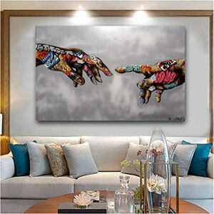 Jwqing Art Abstrait Main de Dieu Classique Street Art Impressions Affiche Mur Photos pour Salon Impressions sur Toile Moderne Peinture Décorative (60x100 cm sans Cadre) - Publicité Jwqing Art Abstrait Main de Dieu Classique Street Art Impressions Affiche Mur Photos pour Salon Impressions sur Toile Moderne Peinture Décorative (60x100 cm sans Cadre) - Publicité