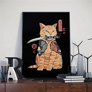 Ling88 Tableaux Art Mural Japonais Samouraï Chat Ramen Nostalgie Décor HD Qualité Dessin Animé Peinture Animaux Affiches Toile Peinture Impressions Peintures Murales 40x60cm - Publicité Ling88 Tableaux Art Mural Japonais Samouraï Chat Ramen Nostalgie Décor HD Qualité Dessin Animé Peinture Animaux Affiches Toile Peinture Impressions Peintures Murales 40x60cm - Publicité
