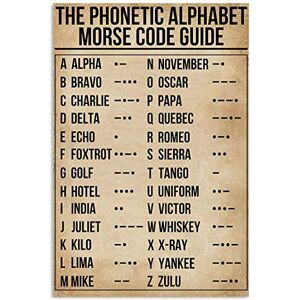 Bioprocess Phonetic Alphabet Morse Code Pilot Décoration murale vintage Plaque en métal 20,3 x 30,5 cm - Publicité Bioprocess Phonetic Alphabet Morse Code Pilot Décoration murale vintage Plaque en métal 20,3 x 30,5 cm - Publicité