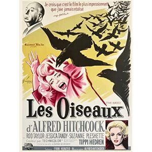 PostersAndCo ™ Les Oiseaux Film Hitchcock Rtpb Poster/Reproduction HQ 45x60cm d'une Affiche Cinéma - Publicité PostersAndCo ™ Les Oiseaux Film Hitchcock Rtpb Poster/Reproduction HQ 45x60cm d'une Affiche Cinéma - Publicité