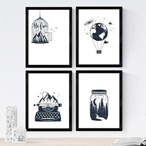 Nacnic Ensemble de 4 feuilles de forêt gratuit en format A3, Papier affiche 250 gr de haute qualité. Frameless - Publicité Nacnic Ensemble de 4 feuilles de forêt gratuit en format A3, Papier affiche 250 gr de haute qualité. Frameless - Publicité