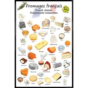 1art1 Fromage Affiche Murale et Cadre (Plastique) Fromages Français (91 x 61cm) - Publicité 1art1 Fromage Affiche Murale et Cadre (Plastique) Fromages Français (91 x 61cm) - Publicité