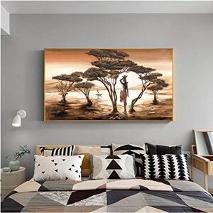 Ywsen Femme Africaine Peinture sur Mur Paysage au Coucher du Soleil Classique Mur Art Toile Impression et Affiche Photo Home Decor sans Cadre 70x140cm - Publicité Ywsen Femme Africaine Peinture sur Mur Paysage au Coucher du Soleil Classique Mur Art Toile Impression et Affiche Photo Home Decor sans Cadre 70x140cm - Publicité