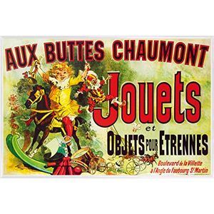1art1 Vintage Affiche Murale et Cadre (Plastique) Aux Buttes Chaumont, Jouets Et Objets pour Étrennes, Jules Cheret, 1885 (91 x 61cm) - Publicité 1art1 Vintage Affiche Murale et Cadre (Plastique) Aux Buttes Chaumont, Jouets Et Objets pour Étrennes, Jules Cheret, 1885 (91 x 61cm) - Publicité