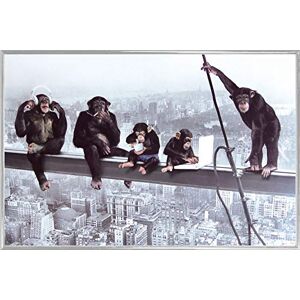 1art1 Singes Affiche Murale et Cadre (Plastique) Déjeuner De Chimpanzes Au-Dessus D' Un Gratte-Ciel (91 x 61cm) - Publicité 1art1 Singes Affiche Murale et Cadre (Plastique) Déjeuner De Chimpanzes Au-Dessus D' Un Gratte-Ciel (91 x 61cm) - Publicité