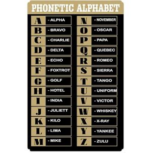 Biopracess Plaque Alphabétique Phonétique en Aluminium Alphabet Phonétique Militaire Plaque Métallique Style Rétro Vintage Affiche Murale en Métal Décoration Murale 20,3 x 30,5 Cm - Publicité Biopracess Plaque Alphabétique Phonétique en Aluminium Alphabet Phonétique Militaire Plaque Métallique Style Rétro Vintage Affiche Murale en Métal Décoration Murale 20,3 x 30,5 Cm - Publicité