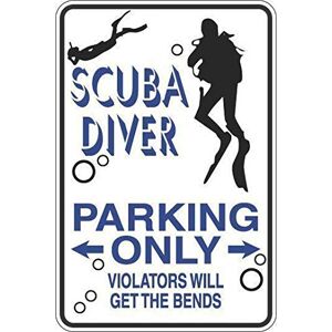 Bioprocess Scuba Diver Parking Only Affiche en métal 20,3 x 30,5 cm - Publicité Bioprocess Scuba Diver Parking Only Affiche en métal 20,3 x 30,5 cm - Publicité