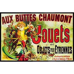 1art1 Vintage Affiche Murale et Cadre (Plastique) Aux Buttes Chaumont, Jouets Et Objets pour Étrennes, Jules Cheret, 1885 (91 x 61cm) - Publicité 1art1 Vintage Affiche Murale et Cadre (Plastique) Aux Buttes Chaumont, Jouets Et Objets pour Étrennes, Jules Cheret, 1885 (91 x 61cm) - Publicité