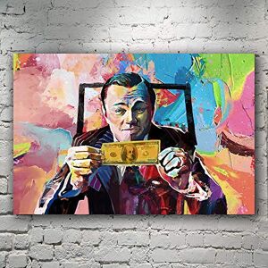 Ling88 Decoration Murale,Toile Art Loup De Wall Street Leonardo Dicaprio Affiche d'art d'argent Parlons d'argent Impression Peinture sur Toile pour Salon Maison Déco, pour Les Murs De La Chambre-40X60Cm - Publicité Ling88 Decoration Murale,Toile Art Loup De Wall Street Leonardo Dicaprio Affiche d'art d'argent Parlons d'argent Impression Peinture sur Toile pour Salon Maison Déco, pour Les Murs De La Chambre-40X60Cm - Publicité