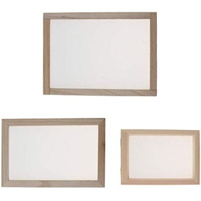 Inzopo 3 Morceaux Cadre Rectangulaire en Bois Naturel avec Maille pour L'artisanat De Papier De Bricolage - Publicité Inzopo 3 Morceaux Cadre Rectangulaire en Bois Naturel avec Maille pour L'artisanat De Papier De Bricolage - Publicité