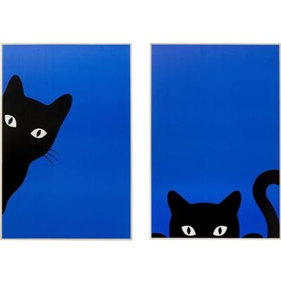 Kare Ciao Gatto Lot de 2 tableaux muraux, rectangulaires, encadrés, impression photo, art abstrait, design moderne, pour chambre à coucher, salon, 40 x 30 cm (H x l) - Publicité Kare Ciao Gatto Lot de 2 tableaux muraux, rectangulaires, encadrés, impression photo, art abstrait, design moderne, pour chambre à coucher, salon, 40 x 30 cm (H x l) - Publicité