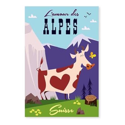 Hexoa Poster de l'amour des alpes suisse Made in France Affiche seule 30x45 - Publicité Hexoa Poster de l'amour des alpes suisse Made in France Affiche seule 30x45 - Publicité