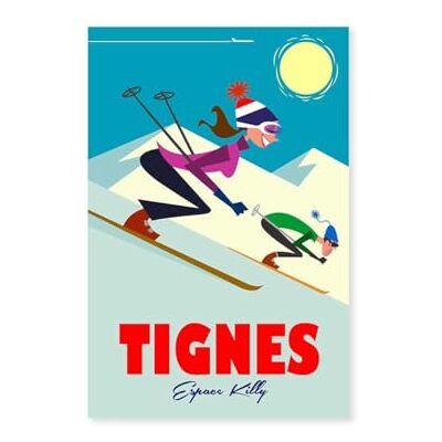 Hexoa Affiche Ski à Tignes Made in France Affiche Seule 30x45 - Publicité Hexoa Affiche Ski à Tignes Made in France Affiche Seule 30x45 - Publicité