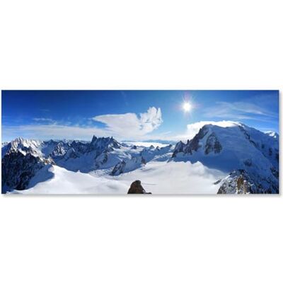 Hexoa Tableau panorama du mont blanc Made in France Toile imprimée 80x30 - Publicité Hexoa Tableau panorama du mont blanc Made in France Toile imprimée 80x30 - Publicité
