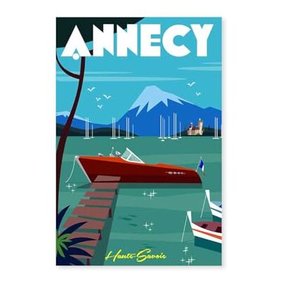 Hexoa Poster de château et lac d' annecy Made in France Affiche seule 40x60 - Publicité Hexoa Poster de château et lac d' annecy Made in France Affiche seule 40x60 - Publicité