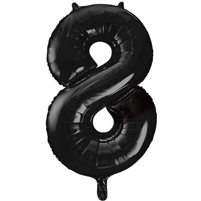 Unique Party 55868 Ballon Géant Numéro 8, 86 cm, Noir - Publicité Unique Party 55868 Ballon Géant Numéro 8, 86 cm, Noir - Publicité