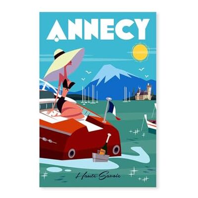 Hexoa Poster de vedette du lac d' annecy Made in France Affiche seule 20x30 - Publicité Hexoa Poster de vedette du lac d' annecy Made in France Affiche seule 20x30 - Publicité