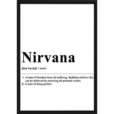 ART Poster humoristique avec inscription Nirvana Format A3 (30 x 42 cm) Sans cadre - Publicité ART Poster humoristique avec inscription Nirvana Format A3 (30 x 42 cm) Sans cadre - Publicité