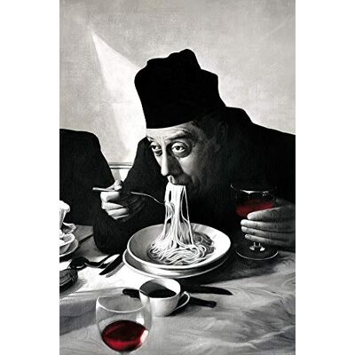 1art1 Cuisine Posters XXL Spaghetti, Vin Rouge, Don Camillo Affiche 120x80 cm - Publicité 1art1 Cuisine Posters XXL Spaghetti, Vin Rouge, Don Camillo Affiche 120x80 cm - Publicité