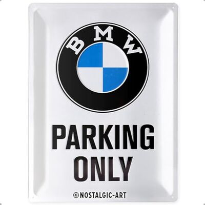ART Plaque rétro, 30 x 40 cm, Official License Product (OLP), BMW – Parking Only White – Idée de Cadeau pour Fans de BMW, en métal, Design Vintage - Publicité ART Plaque rétro, 30 x 40 cm, Official License Product (OLP), BMW – Parking Only White – Idée de Cadeau pour Fans de BMW, en métal, Design Vintage - Publicité