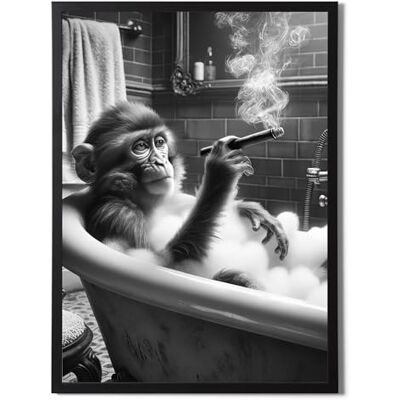 State Media Vision Poster A3 sans cadre Motif singe fumant dans la salle de bain 29,7 x 42 cm - Publicité State Media Vision Poster A3 sans cadre Motif singe fumant dans la salle de bain 29,7 x 42 cm - Publicité