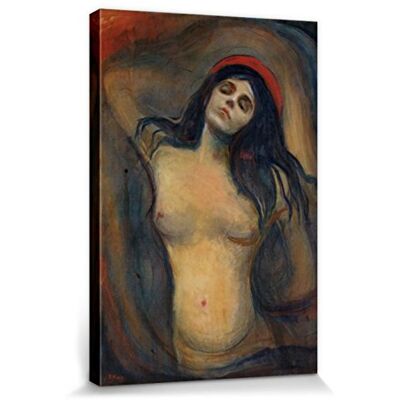 1art1 Edvard Munch Poster Impression sur Toile Madonna, 1894-1895 Affiche Murale XXL Encadrée Tendue sur Cadre en Bois Tableau 120x80 cm - Publicité 1art1 Edvard Munch Poster Impression sur Toile Madonna, 1894-1895 Affiche Murale XXL Encadrée Tendue sur Cadre en Bois Tableau 120x80 cm - Publicité