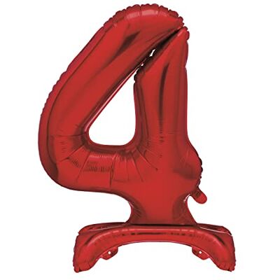 Unique Party 13424 Ballon Géant Debout Numéro 4-76 cm Rouge - Publicité Unique Party 13424 Ballon Géant Debout Numéro 4-76 cm Rouge - Publicité