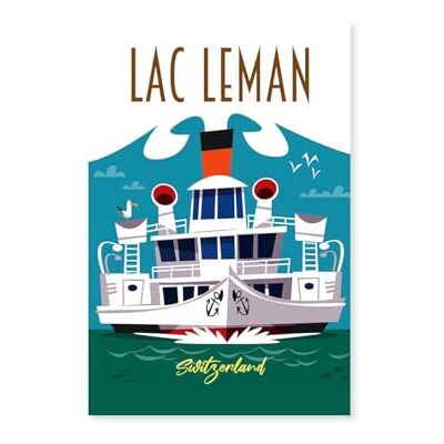 Hexoa Poster de le lac leman Made in France Affiche sous cadre bois 40x60 - Publicité Hexoa Poster de le lac leman Made in France Affiche sous cadre bois 40x60 - Publicité
