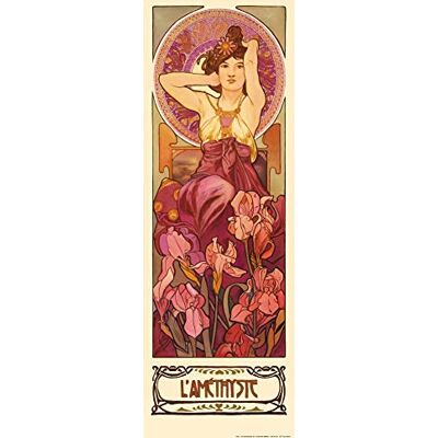 1art1 Alphonse Mucha Poster Les Pierres Précieuses, L'Améthyste 1900 Affiche Reproduction 91x30 cm - Publicité 1art1 Alphonse Mucha Poster Les Pierres Précieuses, L'Améthyste 1900 Affiche Reproduction 91x30 cm - Publicité