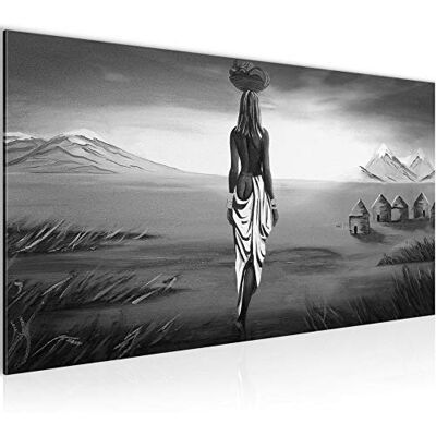 Tableau Decoration Murale Afrique Massai 1 Partie Moderne Toile non tissée Salon Salle Femme Noir Et Blanc 001612c - Publicité Tableau Decoration Murale Afrique Massai 1 Partie Moderne Toile non tissée Salon Salle Femme Noir Et Blanc 001612c - Publicité