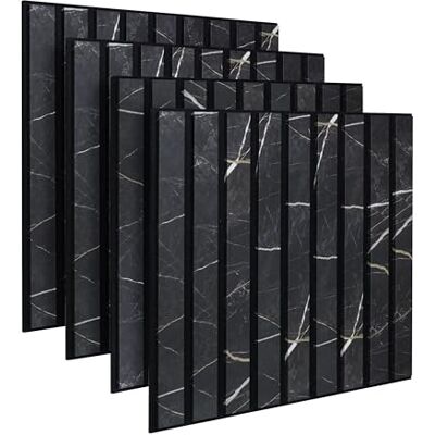 ART Panneaux Acoustiques 50x50 cm – Fabriqué en Pologne – Effet Marbre – Revêtement Mural Intérieur – Panneaux Muraux Aspect Bois – Panneaux 3D à Lames – Set de 4 Pièces - Publicité ART Panneaux Acoustiques 50x50 cm – Fabriqué en Pologne – Effet Marbre – Revêtement Mural Intérieur – Panneaux Muraux Aspect Bois – Panneaux 3D à Lames – Set de 4 Pièces - Publicité