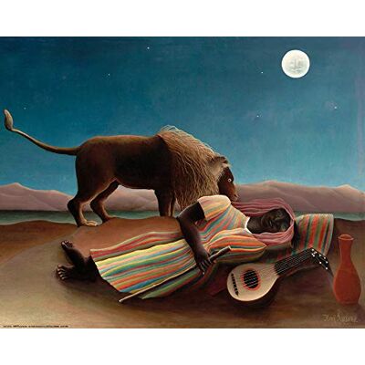 1art1 Henri Rousseau Poster La Gitane Endormie, 1897 Affiche Reproduction 50x40 cm - Publicité 1art1 Henri Rousseau Poster La Gitane Endormie, 1897 Affiche Reproduction 50x40 cm - Publicité
