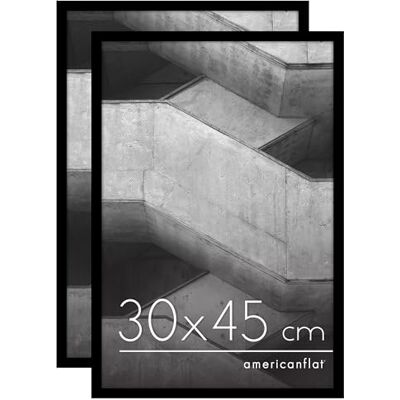 Americanflat 30x45 cm Picture Frame with Polished Plexi Cover Set of 2 Streamline Collection Thin Border Picture Frame for Wall Display Hanging Hardware Included Black - Publicité Americanflat 30x45 cm Picture Frame with Polished Plexi Cover Set of 2 Streamline Collection Thin Border Picture Frame for Wall Display Hanging Hardware Included Black - Publicité