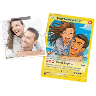 SHWorkshop Carte de poke personnalisée pour couple – Impression photo de couple avec esthétique Ghibli, cartes de poke personnalisées imperméables, souvenirs parfaits pour elle et lui - Publicité SHWorkshop Carte de poke personnalisée pour couple – Impression photo de couple avec esthétique Ghibli, cartes de poke personnalisées imperméables, souvenirs parfaits pour elle et lui - Publicité