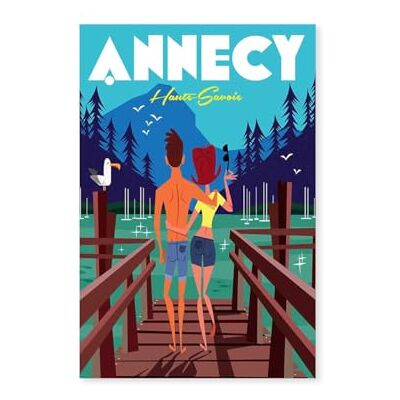 Hexoa Poster le pont des amours annecy lac Made in France Affiche seule 40x60 - Publicité Hexoa Poster le pont des amours annecy lac Made in France Affiche seule 40x60 - Publicité