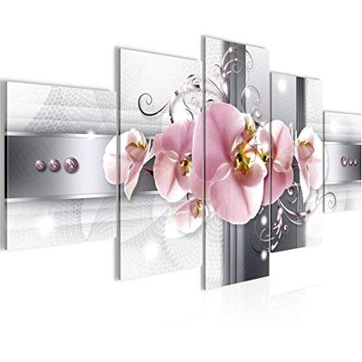 Fleurs Orchidée Tableau Murale Impression sur Toile Intissee 5 Parties Abstrait Gris Rose Chambre Salle 008353a - Publicité Fleurs Orchidée Tableau Murale Impression sur Toile Intissee 5 Parties Abstrait Gris Rose Chambre Salle 008353a - Publicité